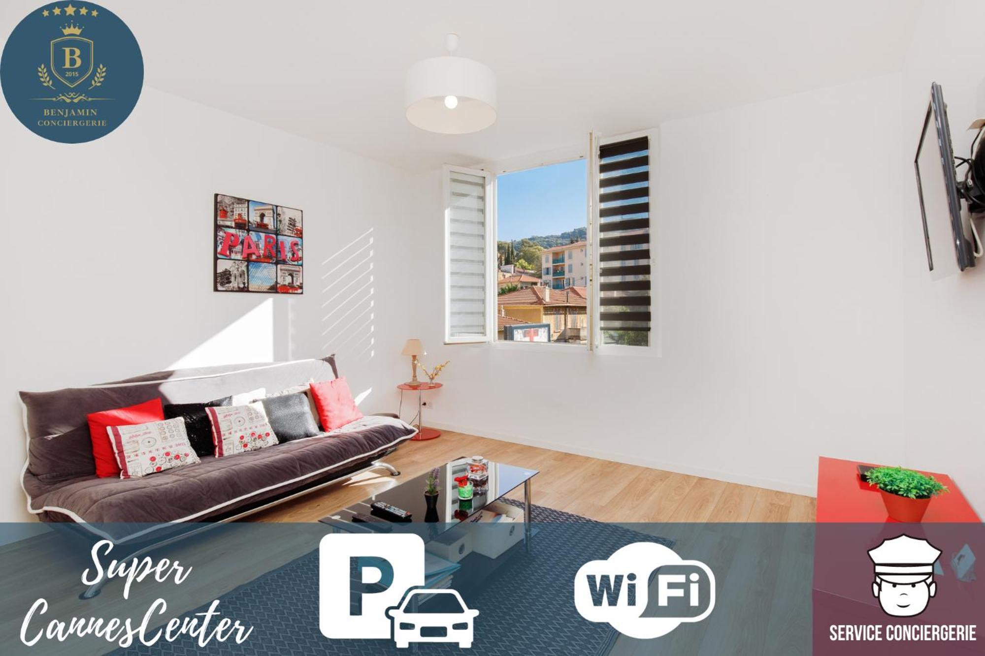 Supercannes Center - Parking - Spacieux 70 Metres - Clim - Wifi Eksteriør billede